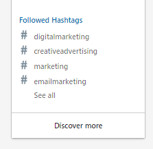 Using Hashtags on LinkedIn Example