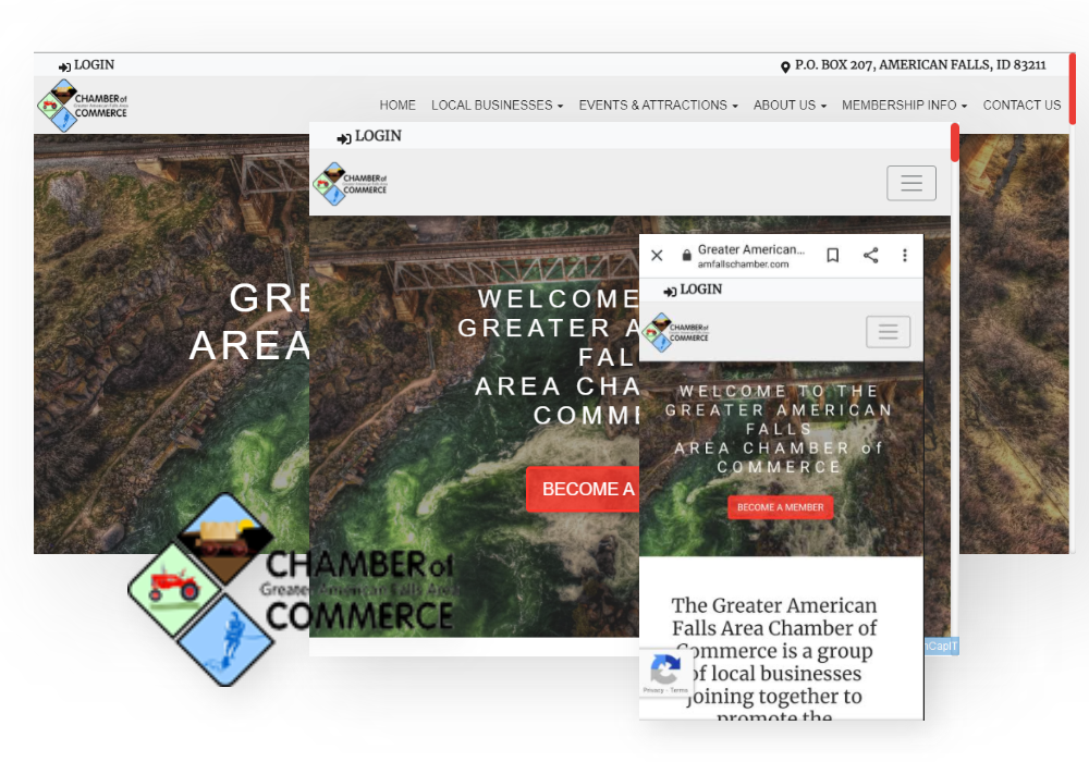 American Falls Chamber of Commerce Responsive Website Design