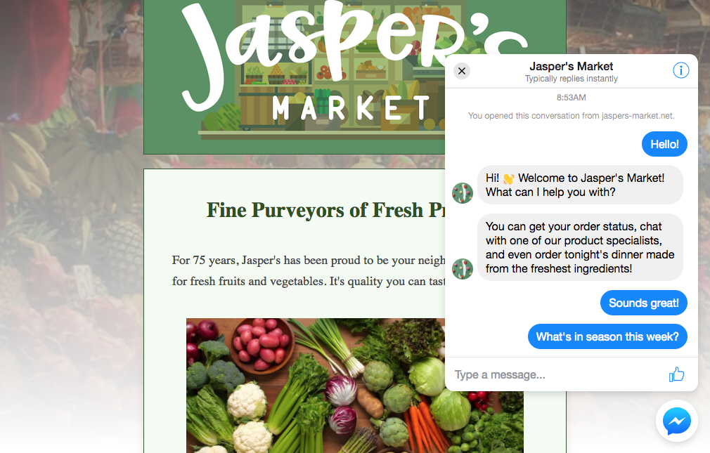 Facebook Chat Example