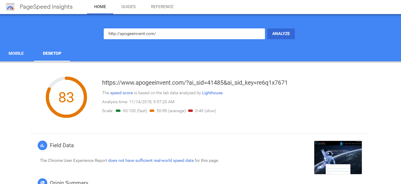 Loading Speed Example